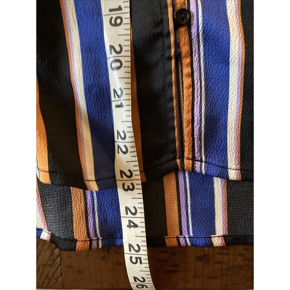 lush striped V-neck blouse Size Small NWT Bold Colors - Picture 8 of 8